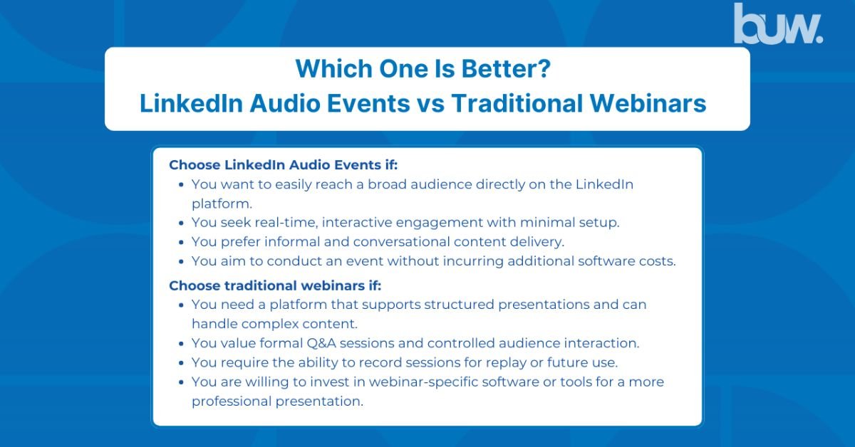 Which One is Better - Traditional Webinars or LinkedIn Audio Events